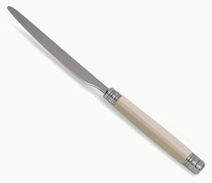 Coltello tavola seghettato MOD ROSSINI Set di 6 Pezzi in acciaio 18.10 Lunghezza 26 cm manico in PA lavabile in lavastoviglie colore Avorio
