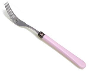 Forchetta da tavola Modello Giulietta Set di 6 Pezzi in acciaio 18.10 Lunghezza 21 cm manico in PBT lavabile in lavastoviglie Rosa