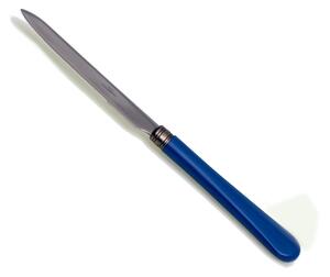 Coltello tavola seghettato MOD Giulietta Set di 6 Pezzi in acciaio 18.10 Lunghezza 23 cm manico in PBT lavabile in lavastoviglie colore Blu