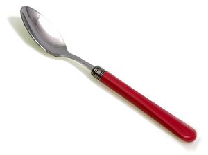 Cucchiaio da Tavola/Minestra modello Giulietta Set di 6 Pezzi in acciaio 18.10 Lunghezza 21 cm manico in PBT lavabile in lavastoviglie Rosso