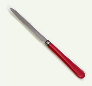 Coltello tavola seghettato MOD Giulietta Set di 6 Pezzi in acciaio 18.10 Lunghezza 23 cm manico in PBT lavabile in lavastoviglie colore rosso