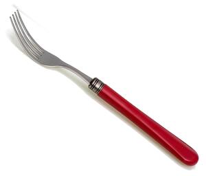 Forchetta da tavola Modello Giulietta Set di 6 Pezzi in acciaio 18.10 Lunghezza 21 cm manico in PBT lavabile in lavastoviglie Rosso