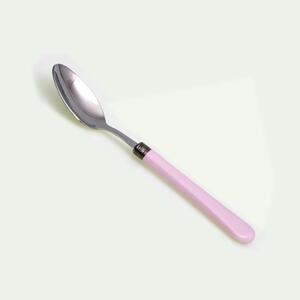 Cucchiaio da Tavola/Minestra modello Giulietta Set di 6 Pezzi in acciaio 18.10 Lunghezza 21 cm manico in PBT lavabile in lavastoviglie rosa
