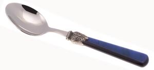 Cucchiaino da Caff� ELENA Set di 6 cucchiaini in acciaio 18.10 AISI430 Lunghezza 16,5 cm manico in Polimetilmetacrilato PMMA con ghiera metallica lavabile in lavastoviglie Blu