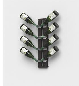 Porta Bottiglie di Vino Sospesa fissaggio a muro 17x19xh 65 cm con struttura in legno massello di faggio evaporato colore NERO. Mensole in acciaio smaltato