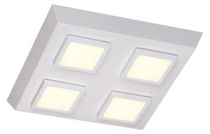 Plafoniera a LED QUATTRO, quattro luci in Alluminio e Policarbonato 33x33xh 5 cm- 24 W- 1750 Lumen finitura Colore bianco