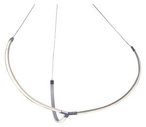 Lampada a da soffitto a LED EVOLUTION in Alluminio e Policarbonato 60x60xh 10-120 (filo) cm- 24 W- 1880 Lumen finitura Colore Aregento