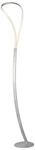 Lampada da Terra a LED SHINE T1 h166 cm in alluminio e policarbonato 26x26xh1660 cm 18 W- 1440 Lumen , colore silver satinato