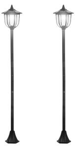 Outsunny Set 2 Lampioncini Solari da Esterno con 6 Luci LED IP44, Ø26.5 x 177cm, Nero | Aosom Italy