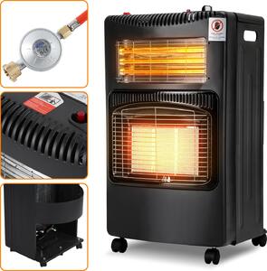 Stufa a gas a infrarossi Vigevee con riscaldamento elettrico, 4200 W + 1200 W, 3 livelli di potenza, 220–240 V, colore nero