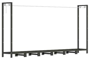 Outsunny Legnaia da 0.8m³ Regolabile con Telo Impermeabile e Catene in Acciaio, 235x31x116 cm, Nero | Aosom Italy
