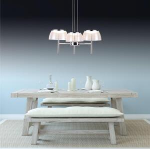 Lampada Da Soffitto LED TORCH in Alluminio e Policarbonato 60x60xh 1200 cm- 24 W- 2150 Lumen finitura Colore cromata