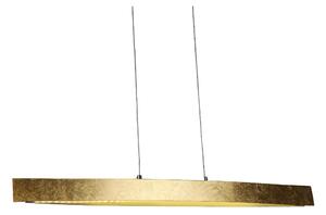Lampada a sospensione a LED MENSA 1 in Alluminio e Policarbonato 90x60xh filo 120 -10 cm - 18 W- 1800 Lumen Finitura foglia oro