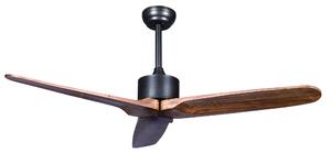Ventilatore da soffitto acciaio e legno design ETESIAN con telecomando 1320xh305-457 max