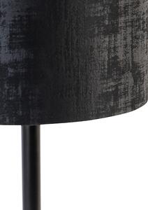 Lampada da tavolo moderna nera con paralume nero 25 cm - Simplo
