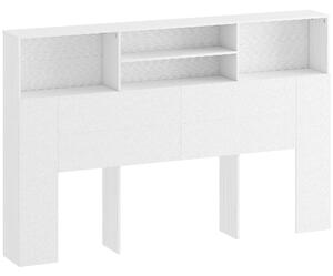 HOMCOM Testiera Letto Autoportante 160 cm con Scomparti, Testiera Letto Matrimoniale con 4 Spazi Aperti, 160x20.2x108.2 cm, Bianco | Aosom Italy
