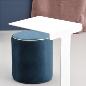 Tavolinetto moderno in alluminio TEO 35x40xh55 cm colore bianco