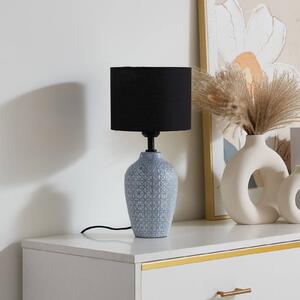 Lampada da tavolo Lindby Thalassia, grigio/nero, Ø 20 cm, ceramica