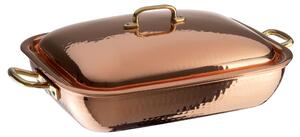 Tegame Rettang. Cm 36x28 C/Coperchio Serie Rame Paderno, peso 3,55 kg