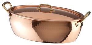 Casseruola Ovale Cm38x25 C/Coperchio Serie Rame Paderno, peso 3,67 kg