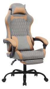 Sedia da gaming e sedia da ufficio ergonomica, realizzata in ecopelle traspirante, con poggiapiedi, base in acciaio e ruote silenziose, ideale per l'uso in ufficio domestico e girevole a 360°