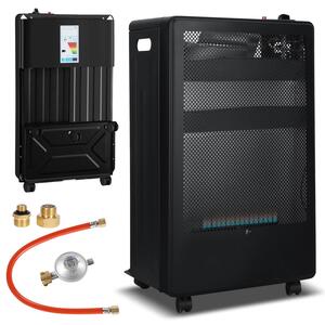 Stufa a gas pieghevole Vigevee, dotata di sistema di sicurezza anti-ribaltamento, rilevatore di fiamma e potenza di 3,8 kW