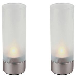 Set 2 Candelabri Anti-Vento H Cm 15 Buffet Inox, peso 0,29 kg