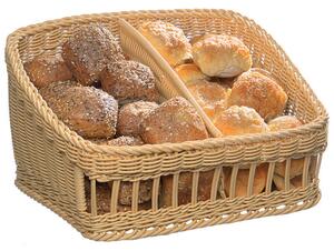 Cesta Porta pane Baguettes Rettangolare due scomparti in Polirattan, dimensioni 45x40 cm dimensione peso 0,90kg