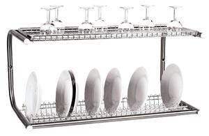 Scolapiatti A Muro Inox, dimensioni 87x30 x h 42 cm peso 4,77 kg carico massimo sopportabile 70 kg