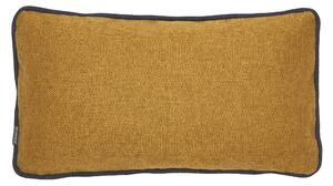 Fodera per cuscino Viera senape e bordo blu 30 x 50 cm