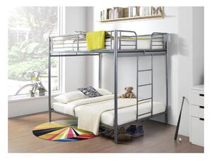 Letto a castello 2 x 140 x 190 cm Argento + 2 materassi inclusi - GEMINI II