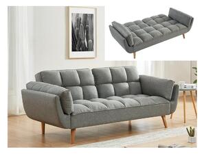 Divano letto 3 posti clic-clac in Tessuto Grigio chiné - LOELINE