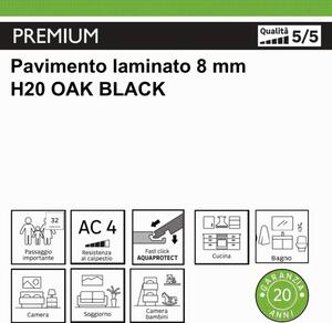 Pavimento laminato passaggio importante Oak black nero Sp 8mm