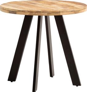 WOHNLING Tavolo da pranzo 80x80x75 cm in legno massello di mango Tavolo da pranzo moderno Tavolo da cucina in legno massello con gambe in metallo Tavolo da pranzo rotondo Tavolino da pranzo