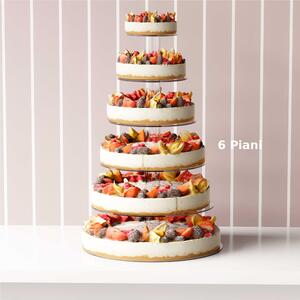Alzata Per Torte 6 Piani plexiglas da 5 mm di spessore MODULABILE Dimensioni dischi 20-26-32-40-45-50 cm distanza fr� i dischi h 16,5 cm