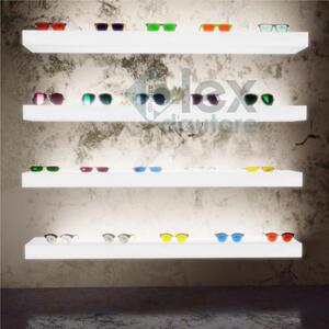 Mensola Luminosa In Plexiglas Opale 50x23xh10 cm -Spessore 5 mm luce fredda 6000K prodotti esposti grazie alla retroilluminazione led fissaggio invisibile
