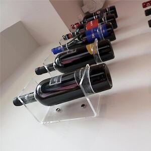 Porta bottiglia orizzontale da parete modello Chardonnay 16,5x11xh68 cm - spessore 4 mm 10 pezzi in plexiglass trasparente