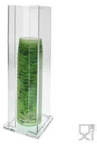Porta coppette vuote impilate per gelato da Banco con una colonna 10,5x13xh45 cm - colore trasparente