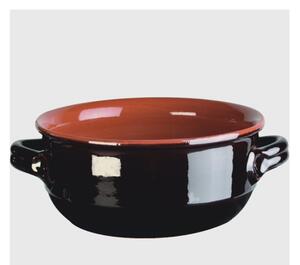 Tegame in Terracotta Smaltata �12xh5,4 cm - lt 0,5 peso 0,4 kg No Piombo no Cadmio linea terra colore marrone