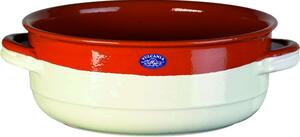 Tegame in Terracotta Smaltata �28xh11,4 cm - lt 2,8 peso 2,8 kg No Piombo no Cadmio Colore avorio