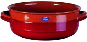 Tegame in Terracotta Smaltata �28xh11,4 cm - lt 2,8 peso 2,8 kg No Piombo no Cadmio Linea Alfa Colore rosso