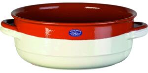 Tegame in Terracotta Smaltata �28xh11,4 cm - lt 2,8 peso 2,8 kg No Piombo no Cadmio Colore avorio