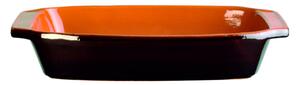 Teglia rettangolare, pirofila in Terracotta Smaltata 15x11xh5,0 cm - lt 0,5 peso 1,0 kg No Piombo no Cadmio linea Terra Colore marrone