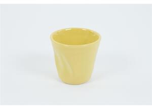 Bicchiere in Gres accartocciato caff� in Gres DEVOTION TO COLORS 6,5x6,5xh6 cm - cl 11 confezione 6 pezzi giallo