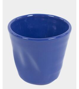 Bicchiere in Gres accartocciato caff� in Gres DEVOTION TO COLORS 6,5x6,5xh6 cm - cl 11 confezione 6 pezzi BLU