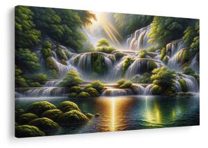 Quadro su tela – Cascata nella foresta tropicale