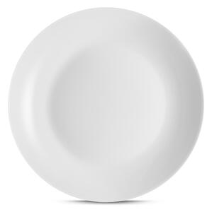 Piatti piani set pezzi 6 posti tavola in porcellana con decoro Sottosmalto Collezione Mitika lavabile in lavastoviglie Bianco Ostuni