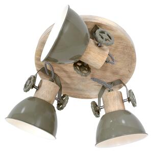 Mexlite - faretto - Gearwood - verde - metallo legno di gomma - Ø 38cm - E27 - 3063G