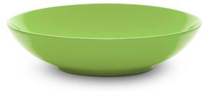 Piatti Fondi set pezzi 6 posti tavola in porcellana con decoro Sottosmalto Collezione Mitika lavabile in lavastoviglie colore Verde Ortisei