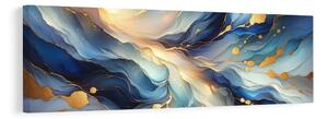 Quadro su tela – Flusso blu e dorato
